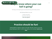 Tablet Screenshot of bullseyebilliards.net